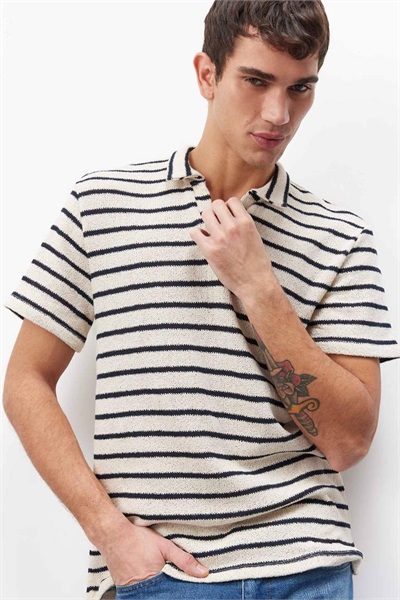 Defacto Erkek  T-shirt B6532AX/ER238 ECRU