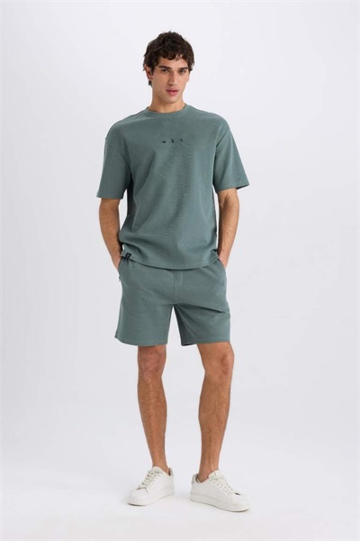 Defacto Erkek  Penye Şort B8792AX/GN1019 GREEEN