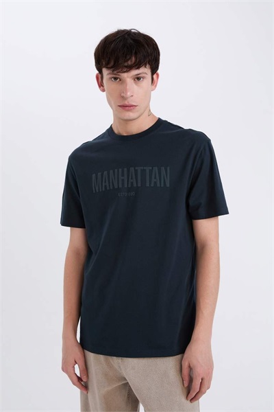 Defacto Erkek  T-shirt D5578AX/NV163 NAVY