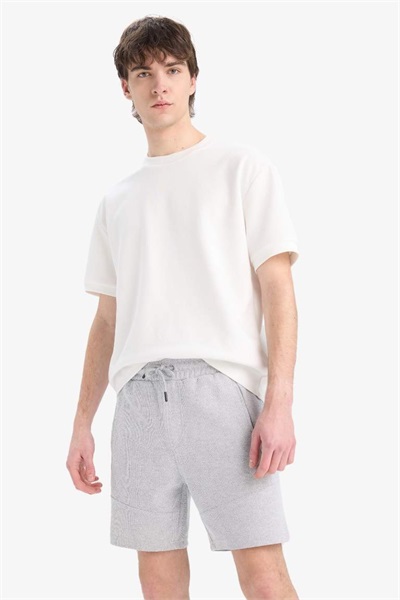 Defacto Erkek  Penye Şort W7965AZ/GR362 O.GREY MELANGE