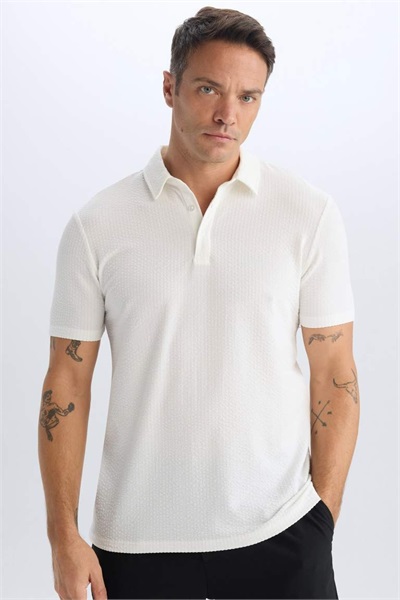 Defacto Erkek  T-shirt X2594AZ/WT32 OFF WHITE
