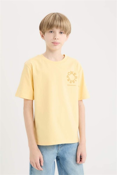 Defacto Erkek Çocuk Kısa Kol T-shirt D8493A8/YL495 YELLOW