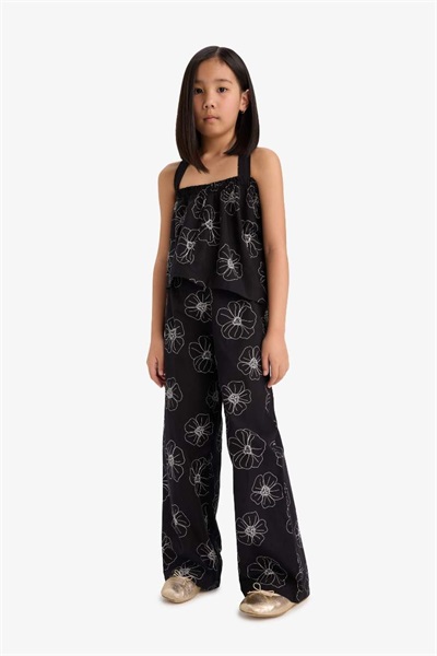Defacto Kız Çocuk  Kanvas Pantolon D7610A8/BK27 BLACK