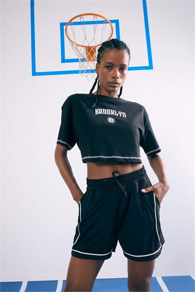 Defacto Kadın Kısa Kol T-shirt B9953AX/BK81 BLACK