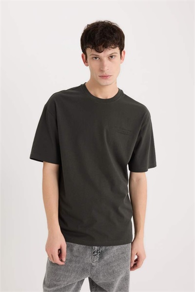 Defacto Erkek  T-shirt D5601AX/AR110 D.ANTHRA