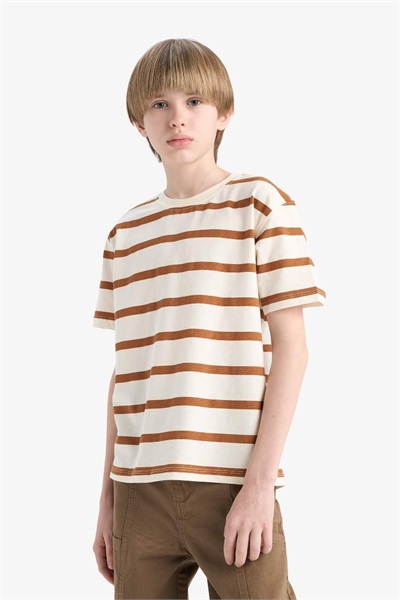 Defacto Erkek Çocuk Kısa Kol T-shirt D9491A8/ER118 ECRU