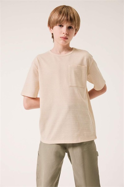 Defacto Erkek Çocuk Kısa Kol T-shirt D7742A8/ER139 ECRU