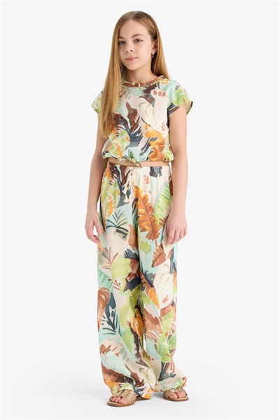 Defacto Kız Çocuk  Kanvas Pantolon D7612A8/GN114 GREEN