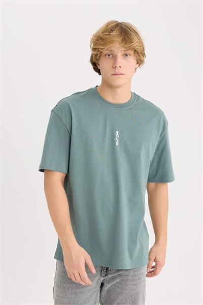 Defacto Erkek  T-shirt D9845AX/GN463 GREEN