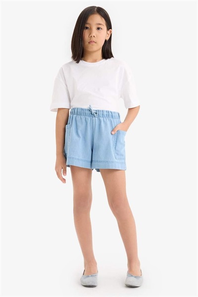 Defacto Kız Çocuk  Kot&Kanvas Şort B6574A8/NM39 LT.BLUE