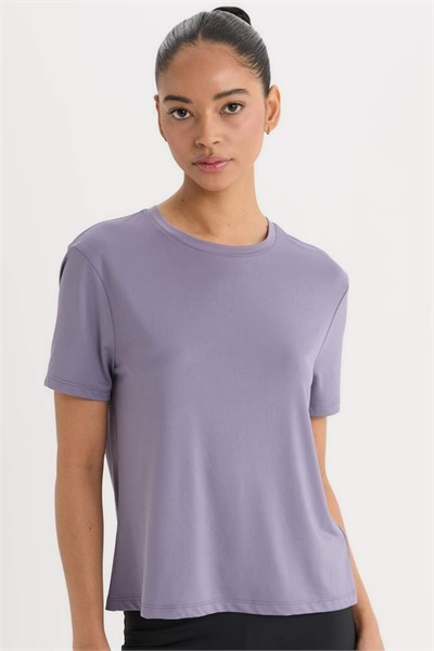 Defacto Kadın Kısa Kol T-shirt D2296AX/PR505 LT.PURPLE
