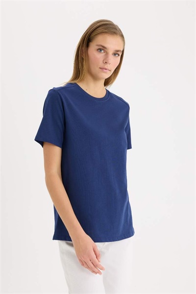 Defacto Kadın Kısa Kol T-shirt A9428AX/NV42 NAVY
