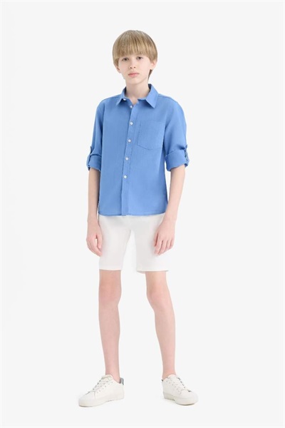 Defacto Erkek Çocuk Penye Şort C2955A8/WT32 OFF WHITE