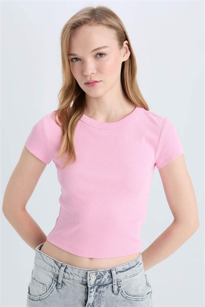 Defacto Kadın Kısa Kol T-shirt E0287AX/PN614 PINK