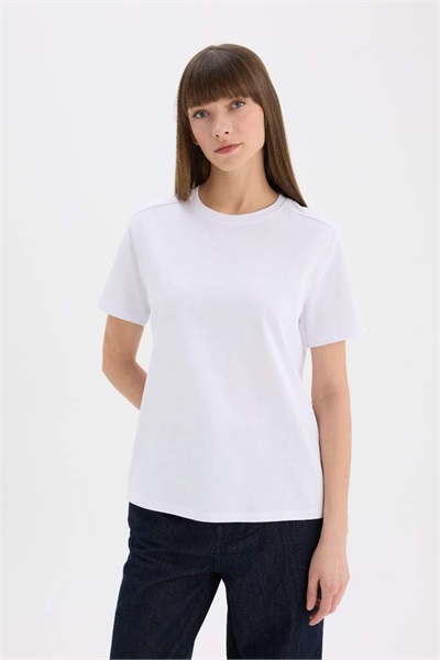 Defacto Kadın Kısa Kol T-shirt A9428AX/WT34 WHITE