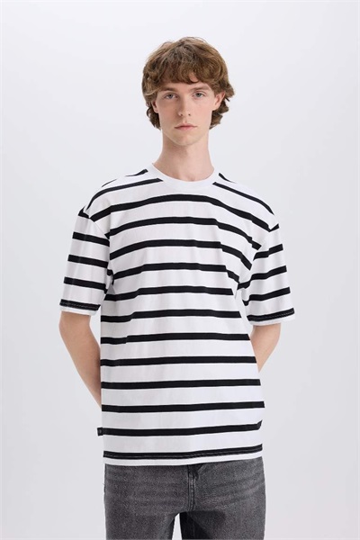 Defacto Erkek  T-shirt E1160AX/ER105 ECRU