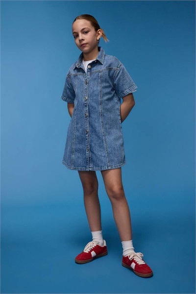Defacto Kız Çocuk  Elbise E1762A8/NM39 LT.BLUE