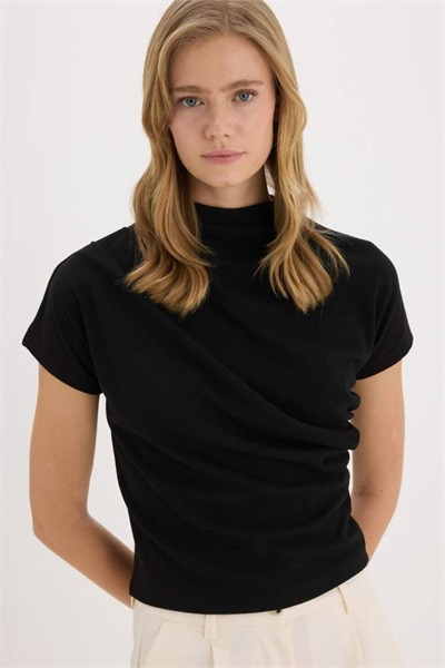 Defacto Kadın Uzun Kol T-shirt E5905AX/BK81 BLACK