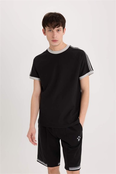 Defacto Erkek T-shirt C2563AX/BK81 BLACK