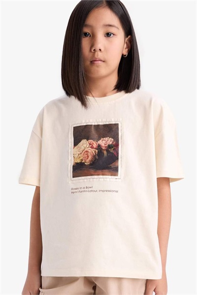 Defacto Kız Çocuk T-shirt D9270A8/ER83 STONE