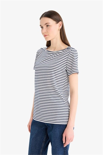 Defacto Kadın T-shirt D4534AX/NV207 NAVY