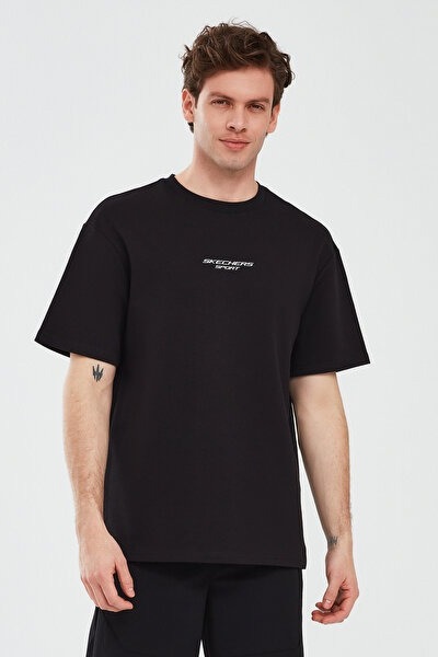 Skechers M Graphic Tee Reflect Logo Oversize T-Shirt Erkek T-shirt S231094-001 Black