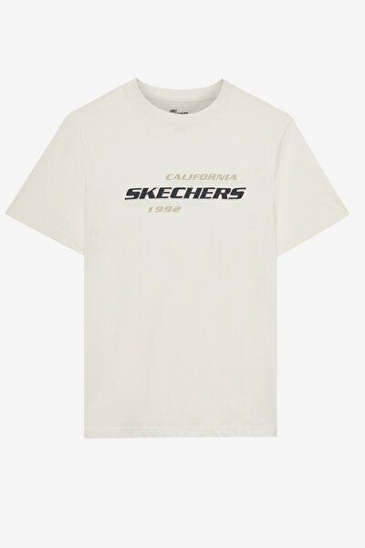 Skechers M Lightweight Graphic Tee  Erkek T-shirt S2510160-102 Off White