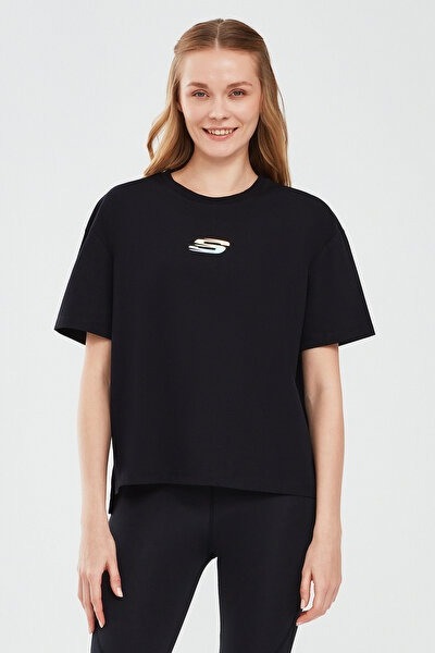 Skechers W Graphic T-Shirt Short Sleeve Kadın  T-shirt S241011-001 Siyah