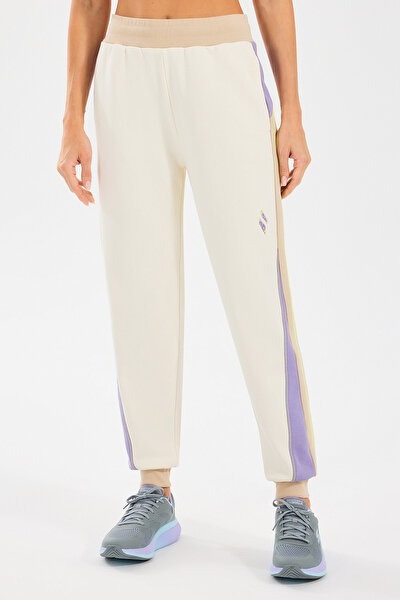 Skechers W Diagonal Lw Fleece Jogger Sweatpant Kadın  Eşofman Alt S2510048-102 Off White