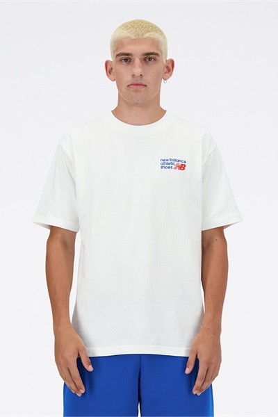 New Balance Nb Lifestyle Erkek T-shirt MNT3434-SST Beyaz