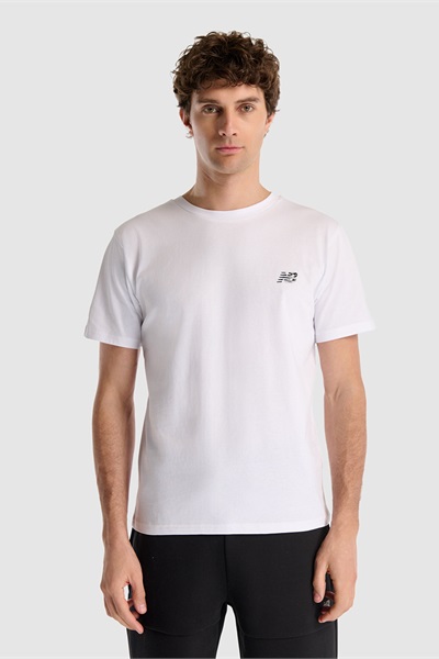New Balance Nb Lifestyle Erkek Tshirt MNT1537-WT Beyaz