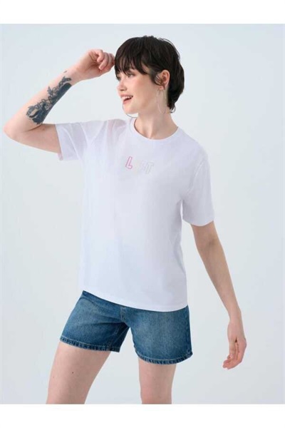 Loft Kadın Regular Fit T-Shirt Lf2038993 OFF WHITE