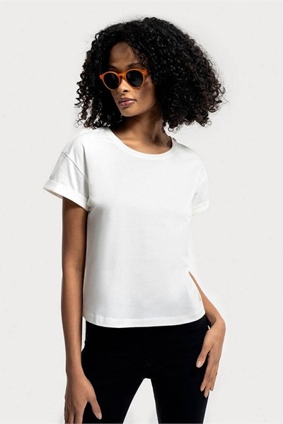 Loft  Kadın T-shirt LF2035741 OFF WHITE