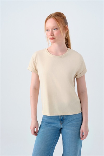 Loft  Kadın T-shirt LF2035741 BEIGE