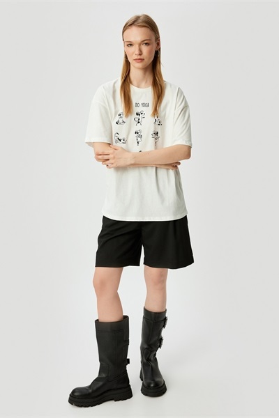 Koton Kadın T-shirt 5SAL10025IK EKRU