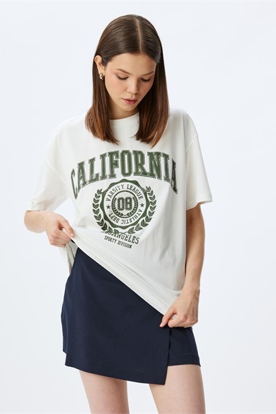 Koton Kadın T-shirt 5SAL10059IK EKRU
