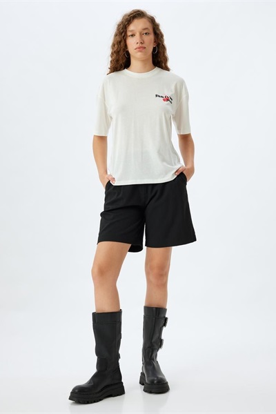 Koton Kadın T-shirt 5SAL10124IK EKRU