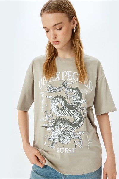 Koton Kadın T-shirt 5SAL10176IK GRİ