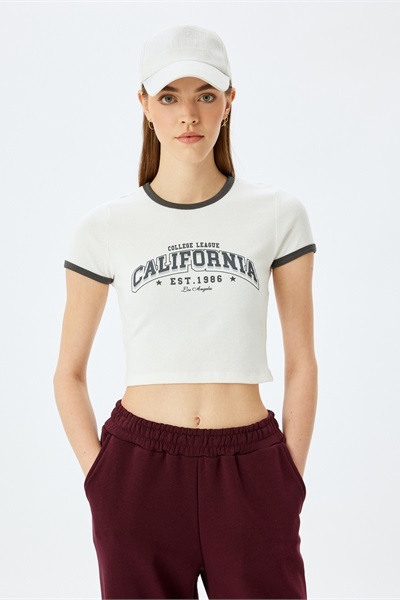Koton Kadın T-shirt 5SAL10214IK EKRU