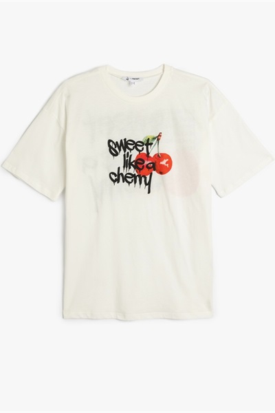 Koton Kadın T-shirt 5SAL10229IK EKRU
