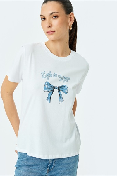 Koton Kadın T-shirt 5SAK50089EK BEYAZ