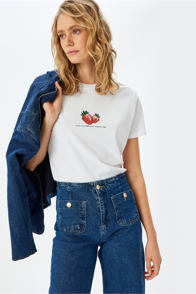 Koton Kadın T-shirt 5SAK50098EK BEYAZ