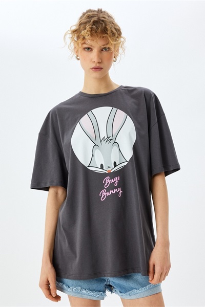 Koton Kadın T-shirt 5SAL10266IK ANTRASİT