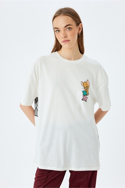 Koton Kadın T-shirt 5SAL10268IK EKRU