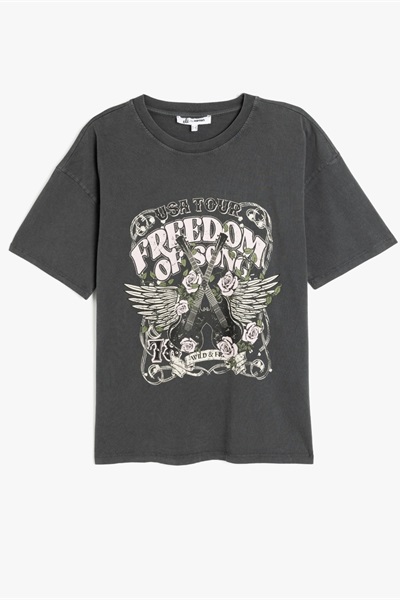 Koton Kadın T-shirt 5SAL10155IK ANTRASİT