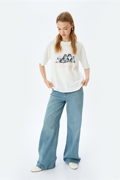 Koton Kadın T-shirt 5SAL10227IK EKRU