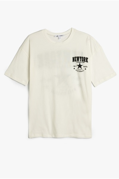 Koton Kadın T-shirt 5SAL10662IK EKRU