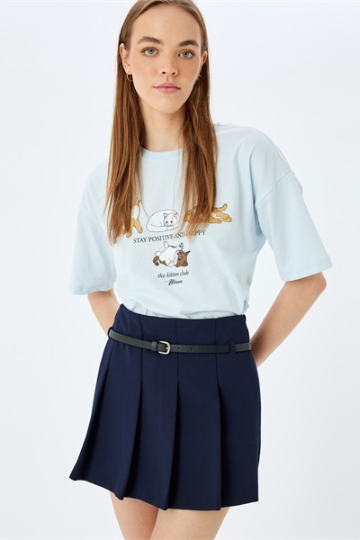 Koton Kadın T-shirt 5SAL10362IK MAVİ