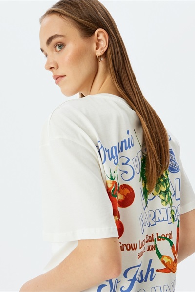 Koton Kadın T-shirt 5SAL10248IK EKRU