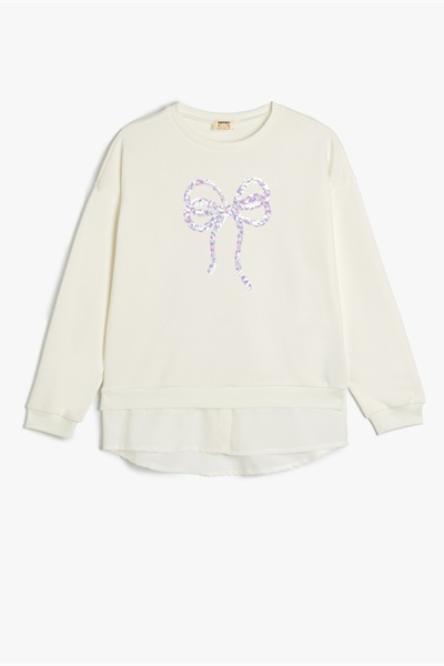 Koton Kız Çocuk Sweat 5SKG10352AK EKRU